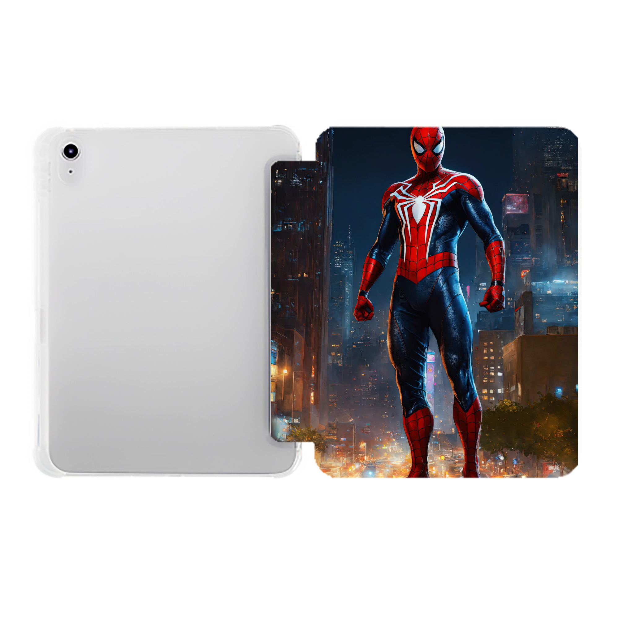 （画像用） Spider Man スパイダーマン IPad ケース ペン収納付き 三つ折りスタンド PUレザー×シリコン 対応機種9.5/10.5/10.9インチ